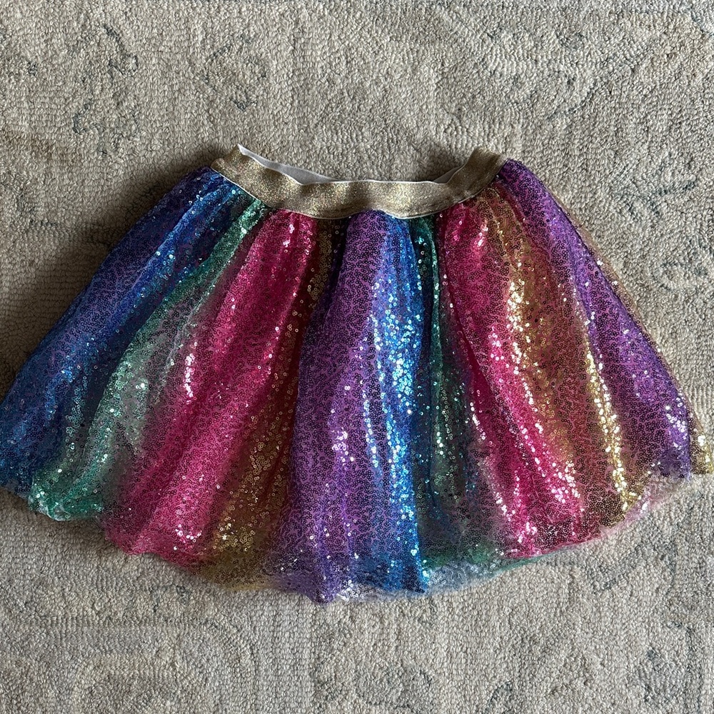 Girls 9/10 Rainbow Sequin Skirt